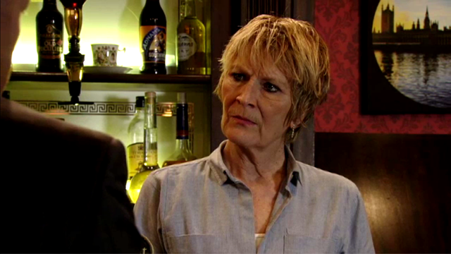 Shirley Carter speaks to Max Branning in EastEnders