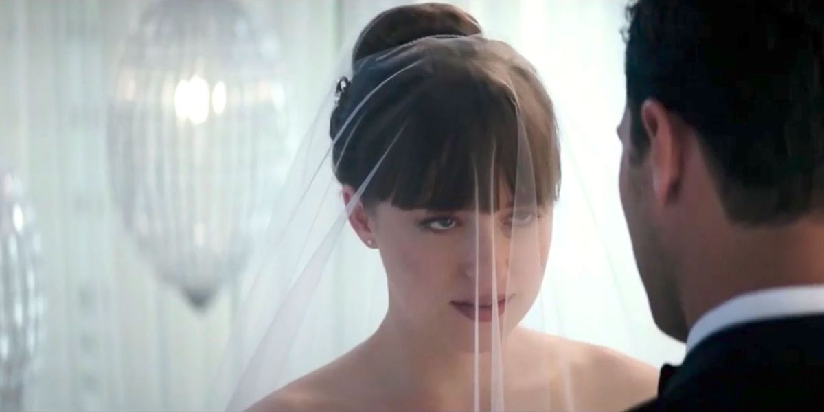 First Look At Fifty Shades Freed Reveals Ana And Christian S Wedding And A Sinister Returning