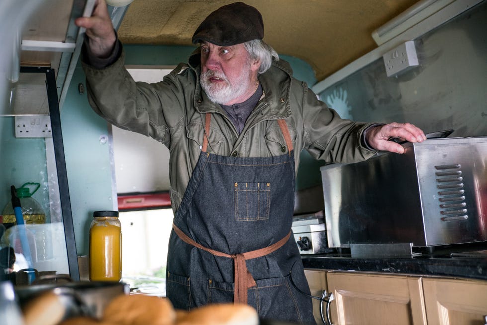 Zak Dingle works in a burger van in Emmerdale