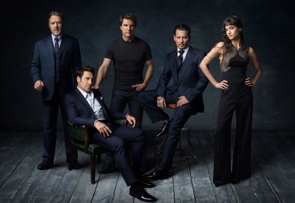 Russell Crowe, Tom Cruise, Sofia Boutella, Javier Bardem and Johnny Depp of Universal's Dark Universe
