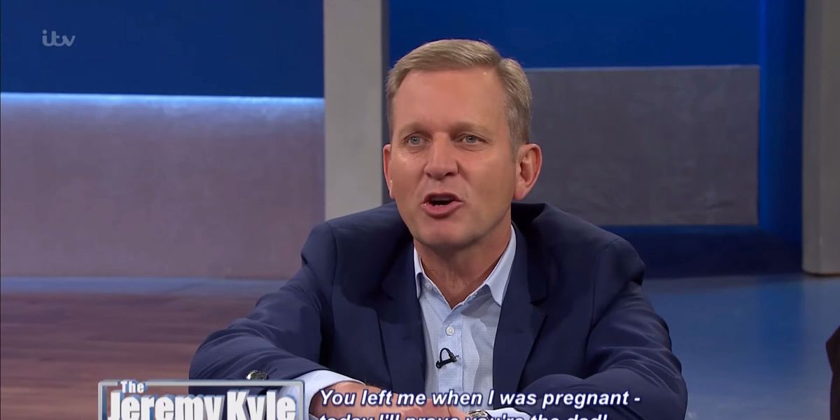 Watch Jeremy Kyle fall over while chasing a guest