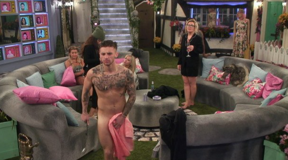 Big Brother People's Housemate Tom Barber strips completely naked.