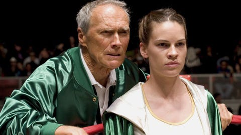 Clint Eastwood and Hilary Swank in Million Dollar Baby