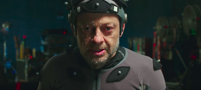 Andy Serkis transforming into Caesar in War for the Planet of the Apes