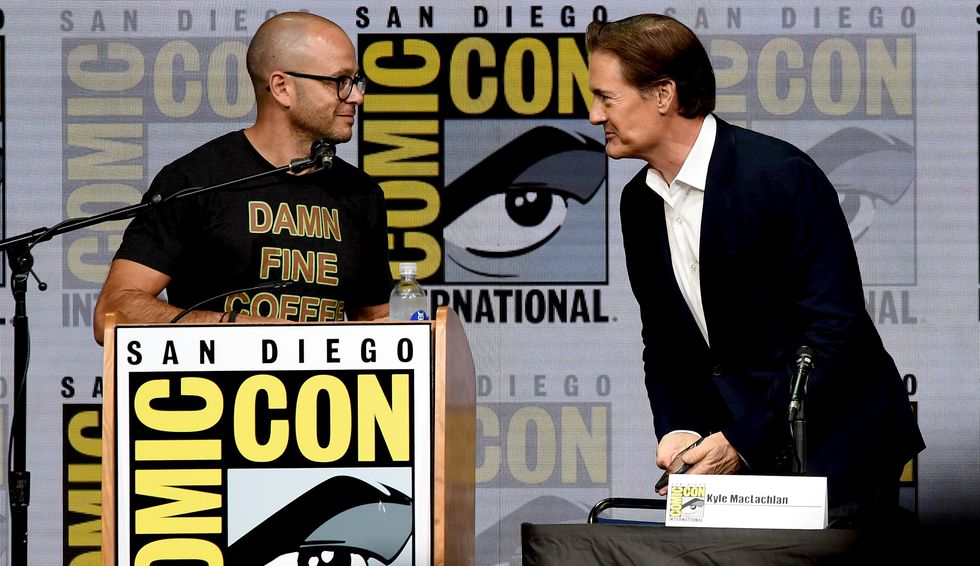 Damon Lindelof and Kyle MacLachlan at Comic-Con International 2017 Twin Peaks: A Damn Good Panel