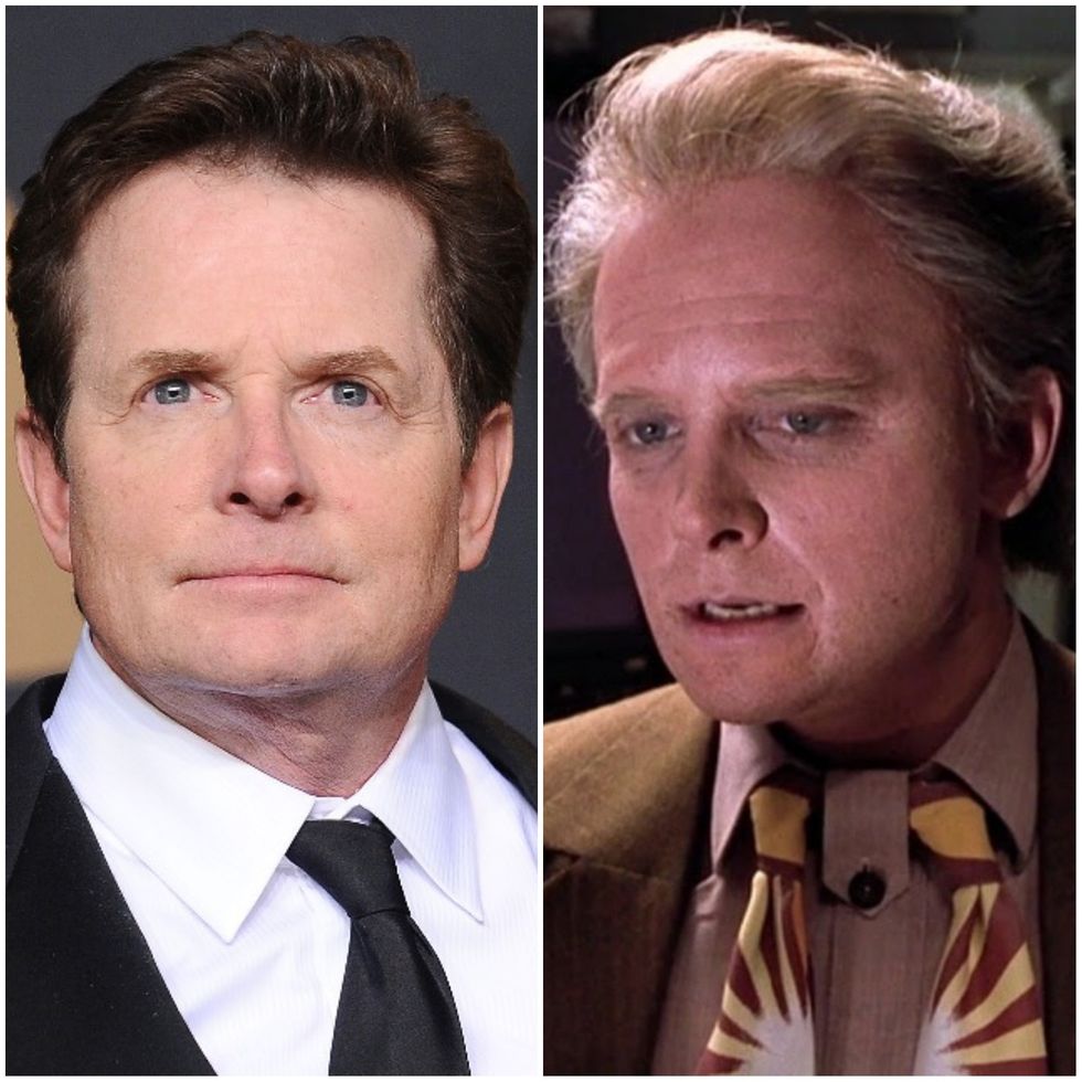 Michael J Fox as Marty McFly in Back to the Future - makeup compared to today