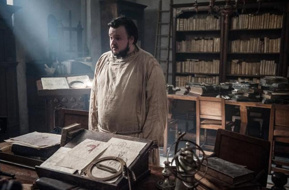 Game of Thrones, s07 e03: Having cured greyscale, Samwell Tarly is hitting the books again