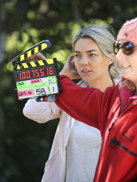 Sam Frost, filming Home and Away