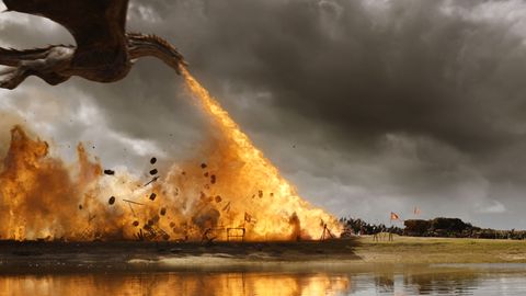 Daenerys Targaryen, Drogon, fire, battle scene, Game of Thrones, GOT, Season 7, episode 4