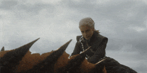 Daenerys riding a dragon in 'Game of Thrones'