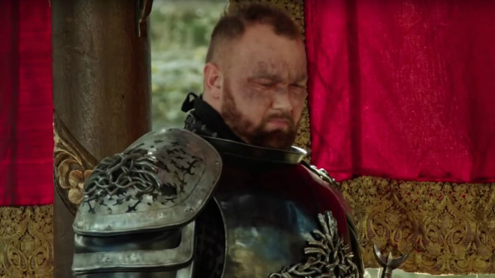 Game of Thrones: The Mountain without his helmet on