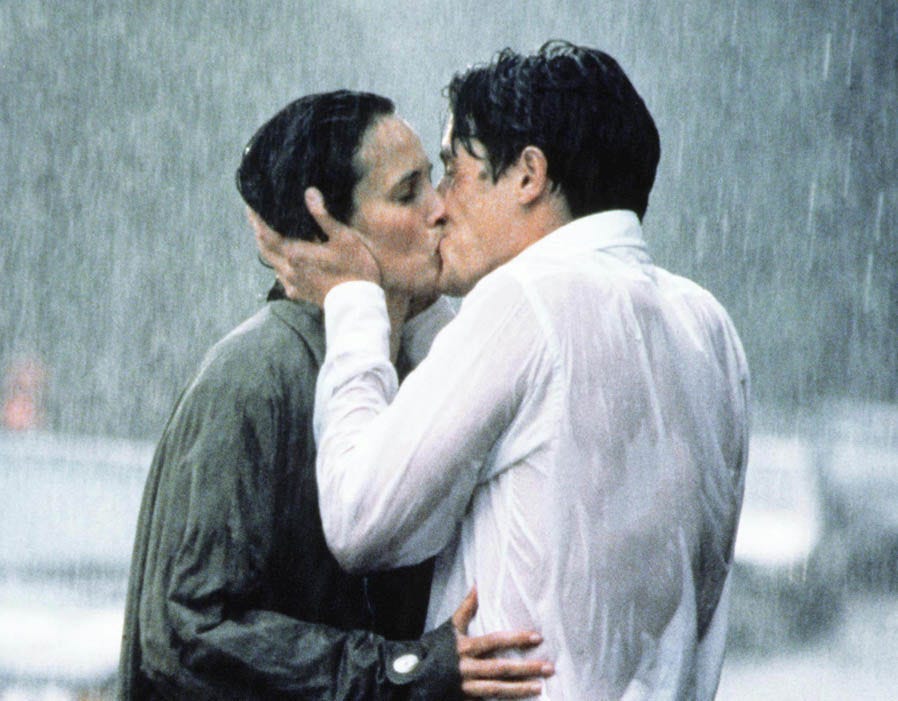 Four Weddings and a funeral rain kiss