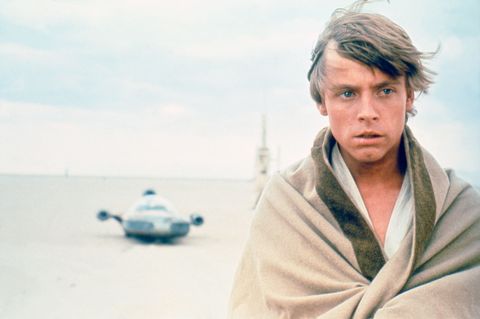 Mark Hamill on the set of Star Wars: Episode IV - A New Hope