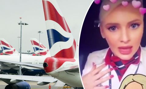 British Airways flight attendant, snapchat comments