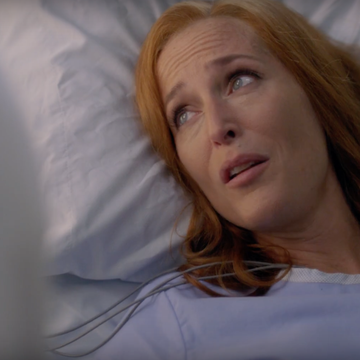 Gillian Anderson as Dana Scully in X Files season 11 trailer. In hospital bed