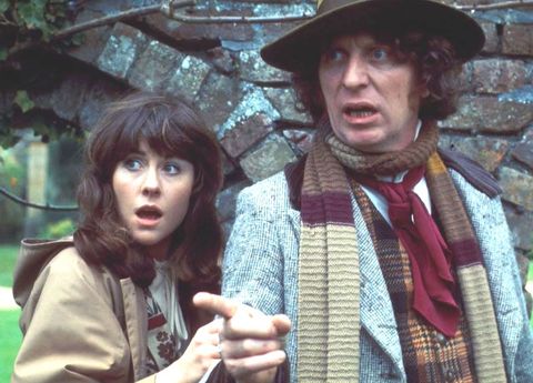 Sarah Jane and the fourth Doctor in 'Doctor Who'