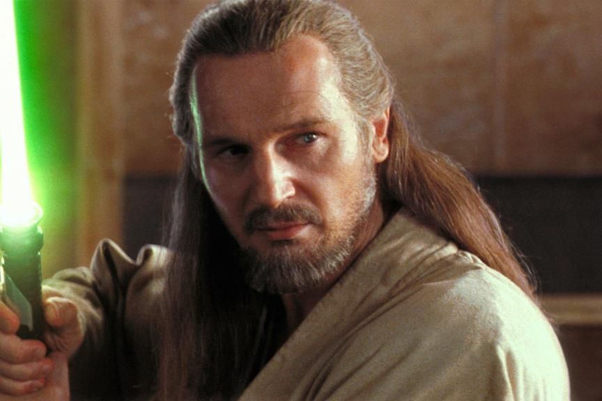 liam neeson as qui gon jinn in star wars the phantom menace