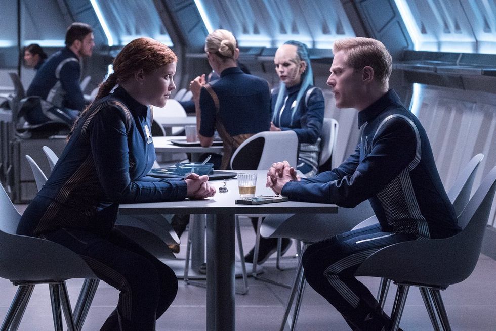 Cadet Tilly and Lt Stamets in Star Trek: Discovery episode 8