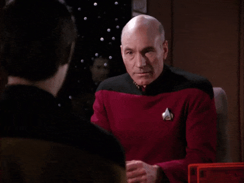 Picard face-palm in 'Star Trek: The Next Generation'