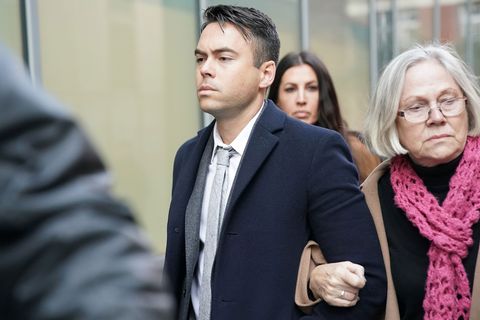 Bruno Langley arrives at Manchester Magistrates Court, 28 November 2017