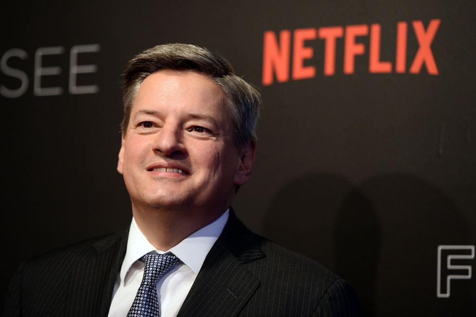 El director de contenido de Netflix, Ted Sarandos, llega al 'castillo de naipes' de Netflix para su evento de consideración