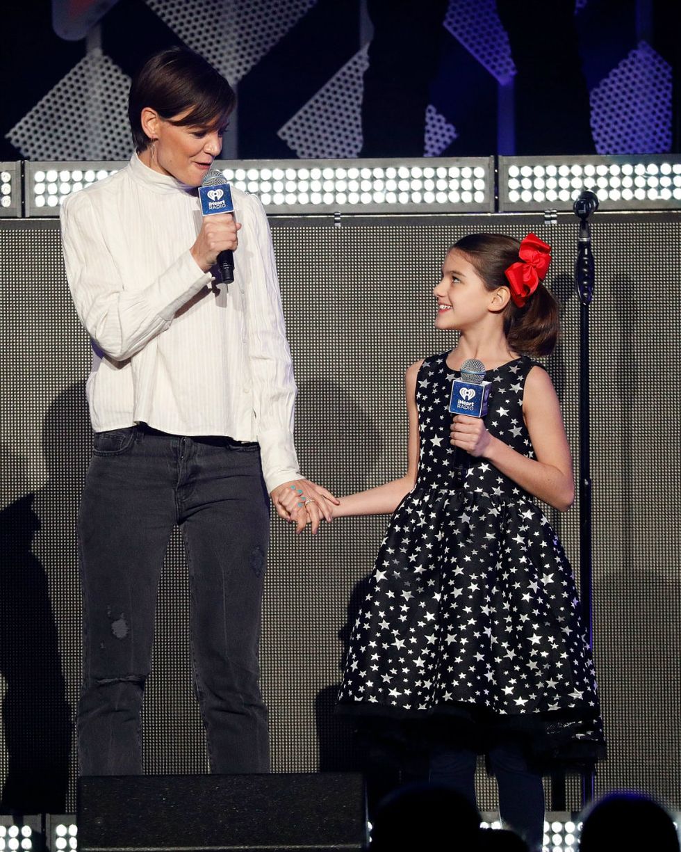Katie Holmes and Suri Cruise perform during the 2017 Z100 Jingle Ball at Madison Square Garden on December 8, 2017 in New York City.
