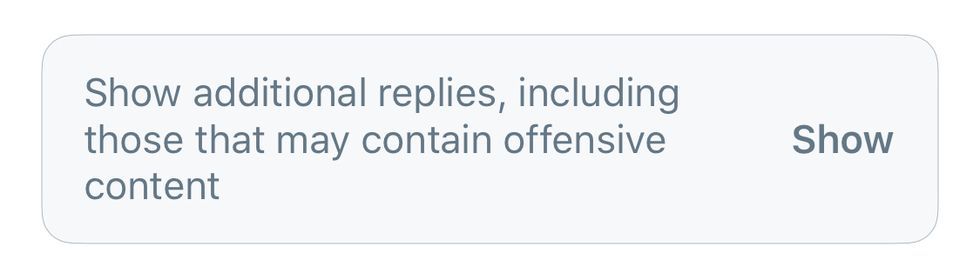 Twitter offensive content warning