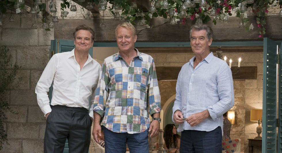 colin firth, pierce brosnan and stellan skarsgard in mamma mia 2 here we go again