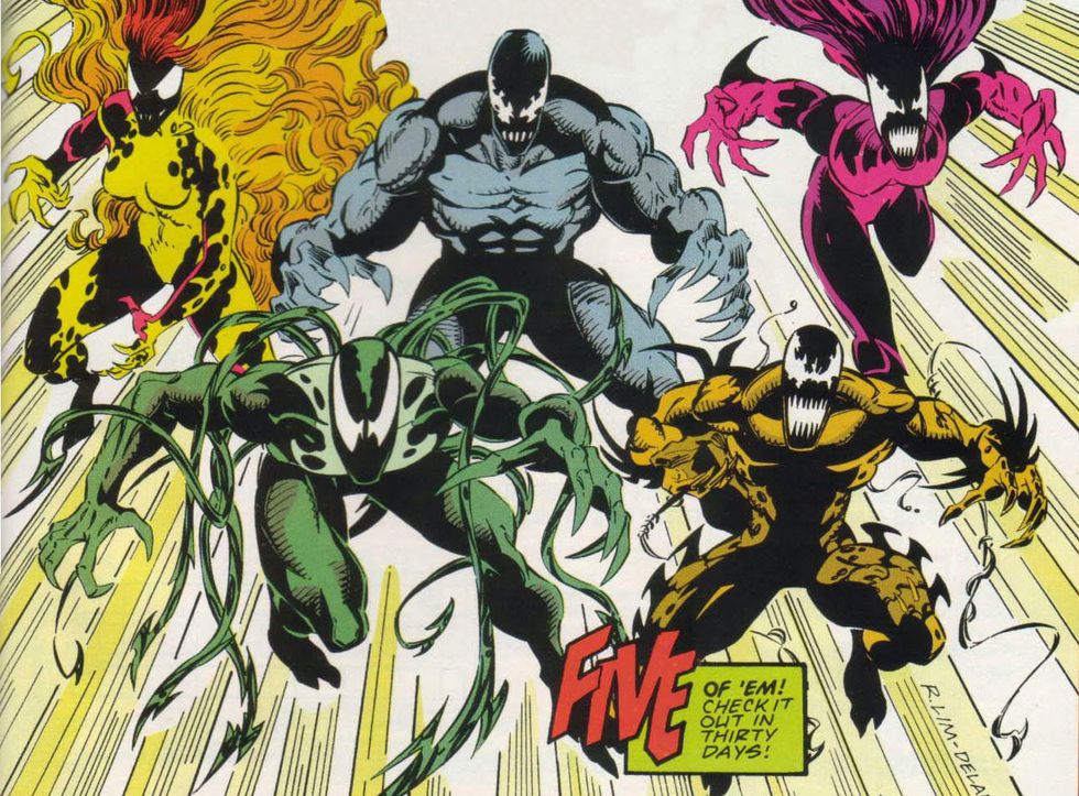 Agony, Phage, Riot, Lasher and Scream Venom symbiotes