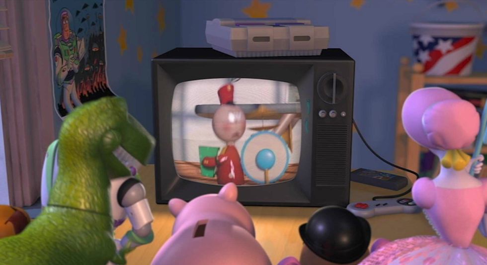 Toy Story 2 characters watch TV
