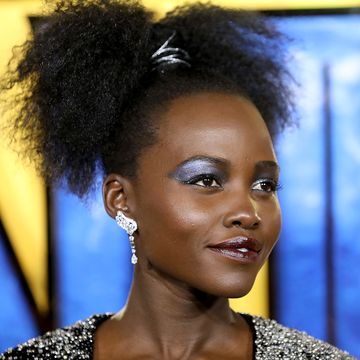 lupita nyong'o attends the european premiere of 'black panther' at eventim apollo