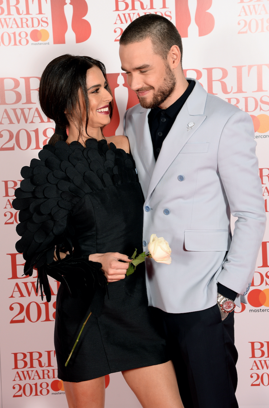 Cheryl (L) and Liam Payne attend The BRIT Awards 2018 held at The O2 Arena on February 21, 2018
