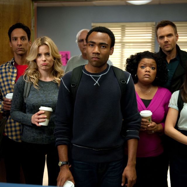 community, season 5 danny pudi as abed nadir, gillian jacobs as britta perry, chevy chase as pierce hawthorne, donald glover as troy barnes, yvette nicole brown as shirley bennett, joel mchale as jeff winger, alison brie as annie edison