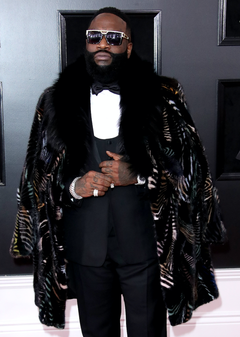 Rick Ross arrives at the 60th Annual GRAMMY Awards at Madison Square Garden on January 28, 2018