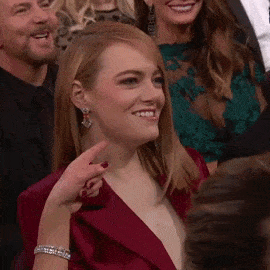 Jennifer Lawrence, Emma Stone, Oscars laughing GIF