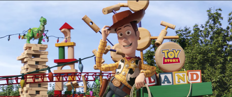 woody by toy story land sign in walt disney world video