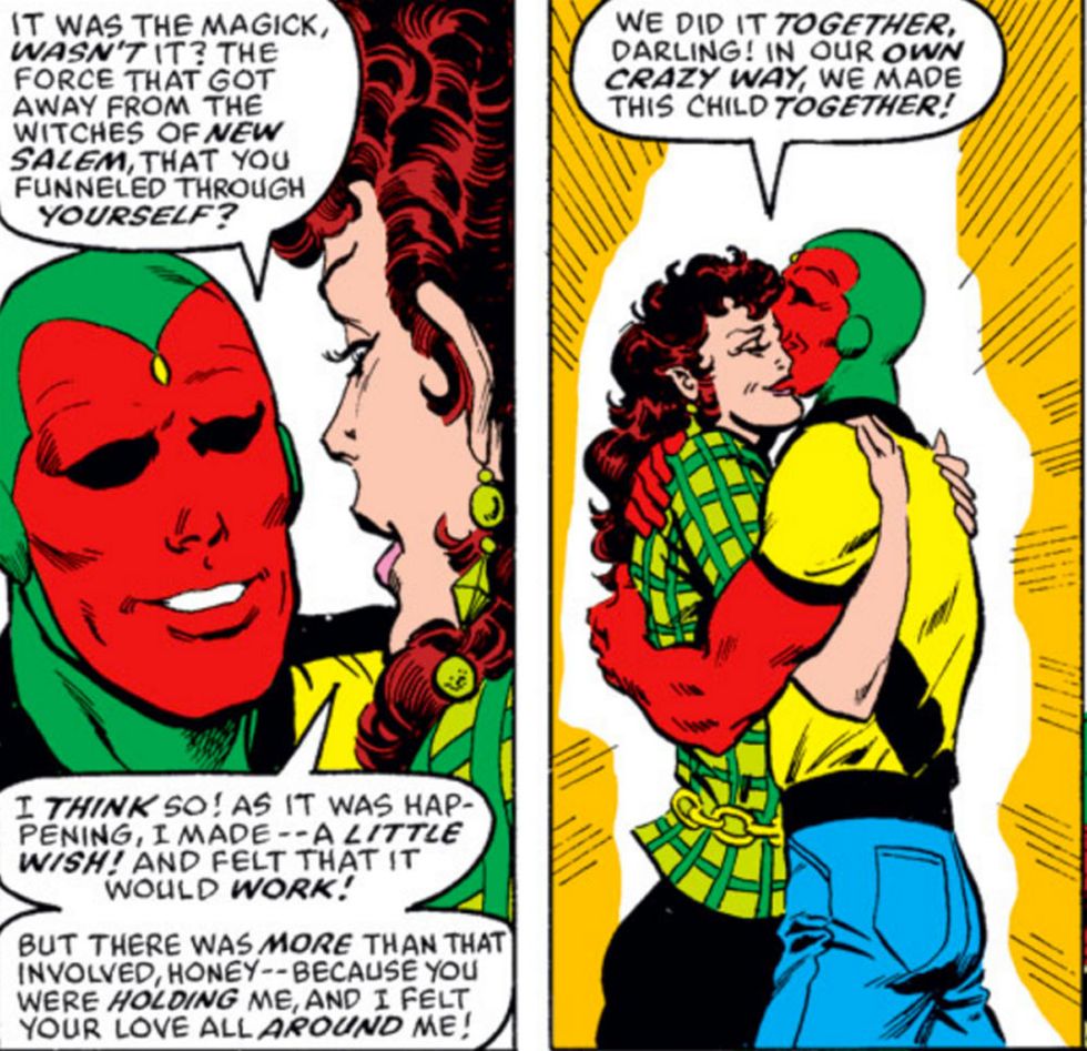 Vision and Scarlet Witch comic pregnancy twins