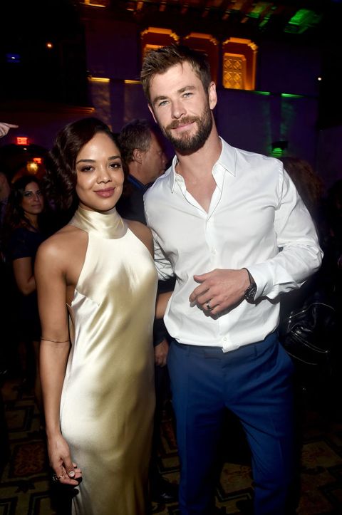 Tessa Thompson and Chris Hemsworth at The World Premiere of Marvel Studios' Thor: Ragnarok