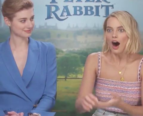 Margot Robbie's brother playfully shades her during interview