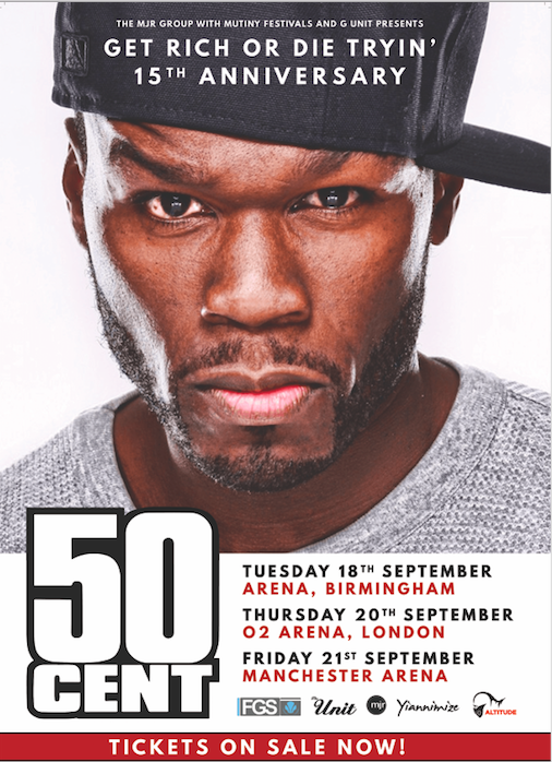 50 Cent will tour his first album in the UK this year for its 15th  anniversary