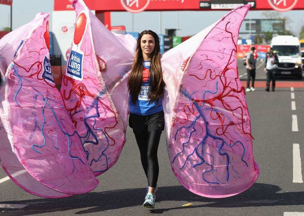 Katie Price during the 2018 London Marathon