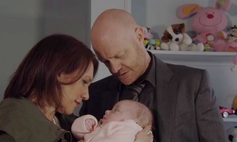 Rainie and Max with baby Abi in EastEnders