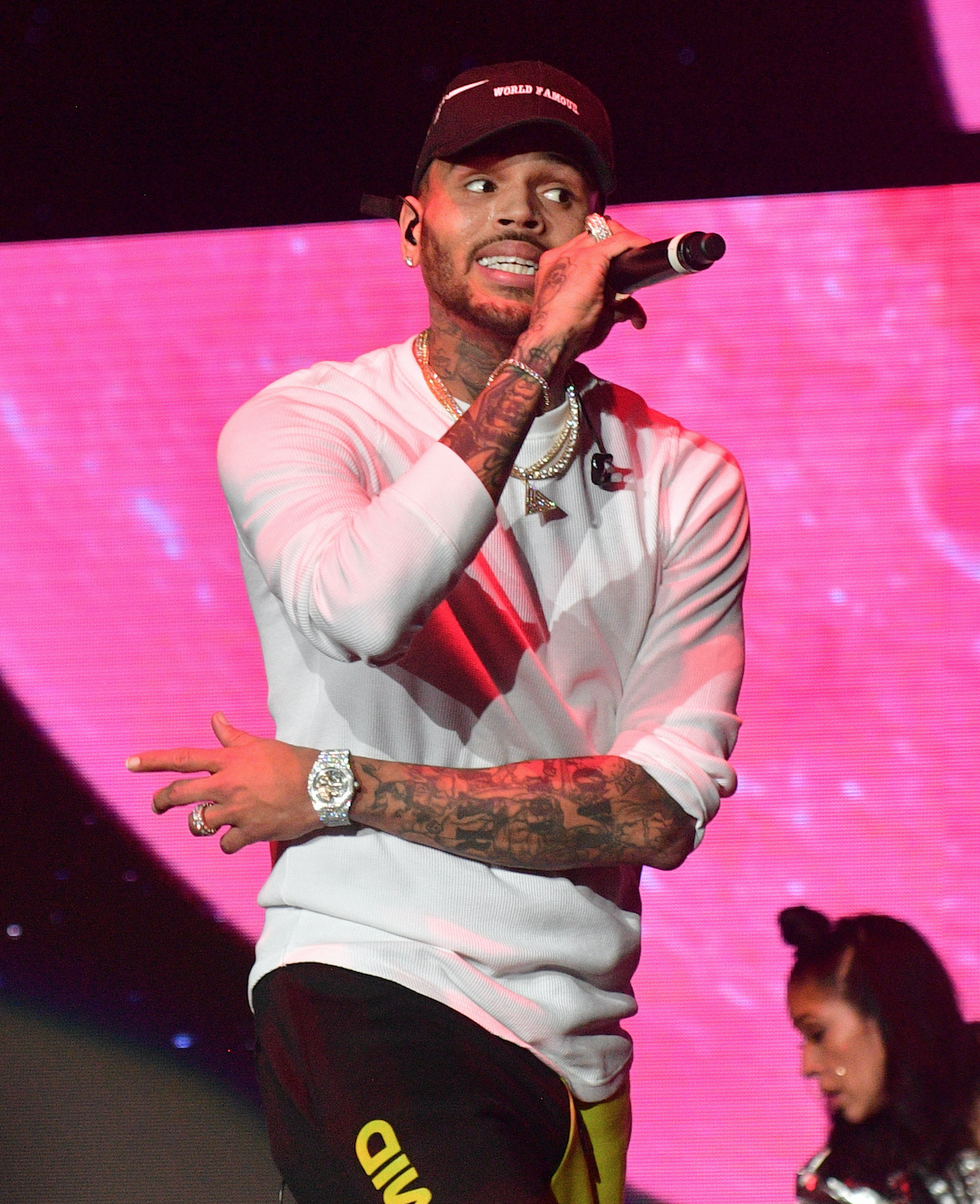 Chris Brown performs at Winterfest 2017