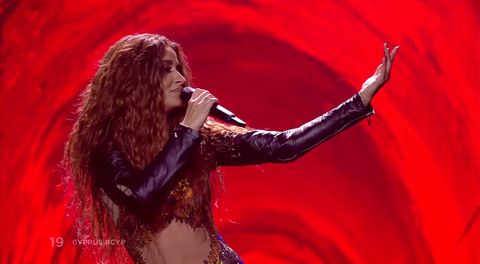 Eleni Foureira performs Fuego on Eurovision 2018