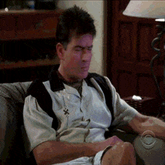 Charlie Sheen in Two and a Half Men, What, GIF