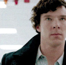 Benedict Cumberbatch checks his watch in Sherlock [GIF]