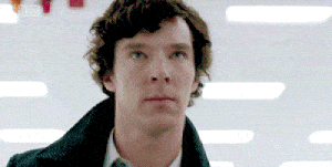 Benedict Cumberbatch checks his watch in Sherlock [GIF]