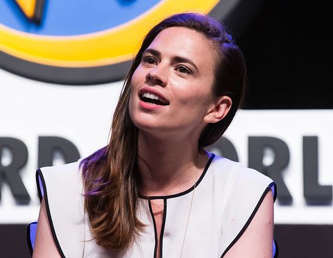 hayley atwell attends 'behind the scenes of agent carter' qa