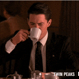 Twin Peaks Dale Cooper Kyle MacLachlan coffee drinking ahh GIF