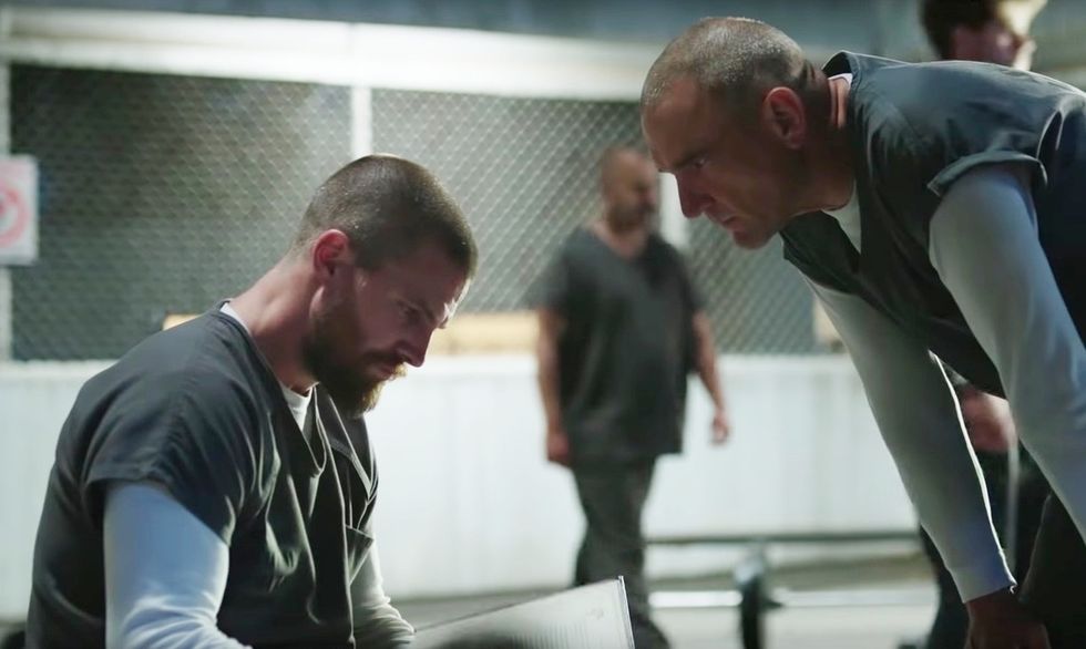 Oliver Queen and Danny 'Brick' Brickwell in Arrow season 7